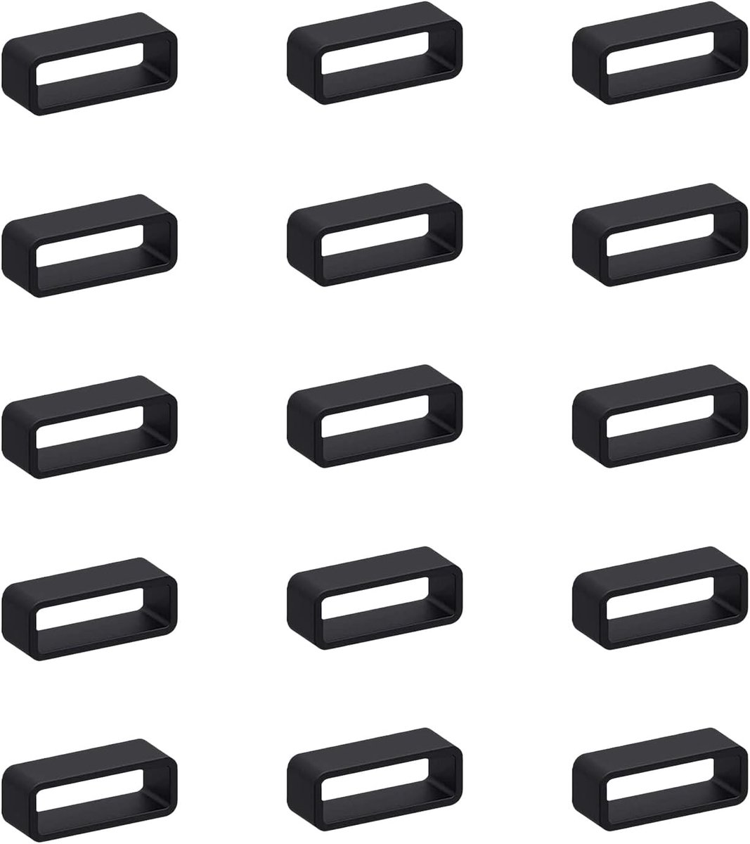 Silicone strap fastening ringen 20mm - zwart - vervangend - veilig voor horloges - SnelShoppen