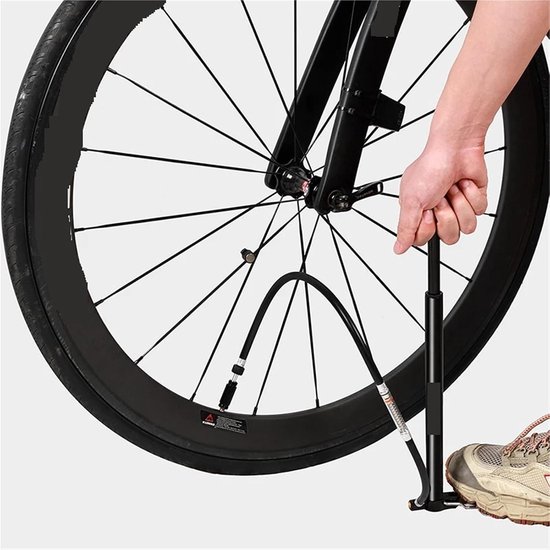 Fietspomp met Manometer - Luchtpomp Fietsbanden - Fietsbanden Oppompen - Hoge Druk 160PSI - 32 cm - Zwart — afbeelding 2