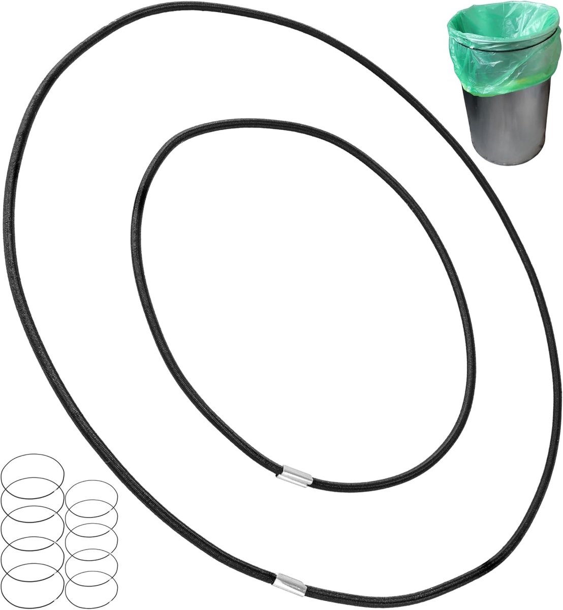 Universele Elastische Band voor Afvalbakken M + XL - Geschikt voor 60L Inzetstukken - Stevige Grip - SnelShoppen