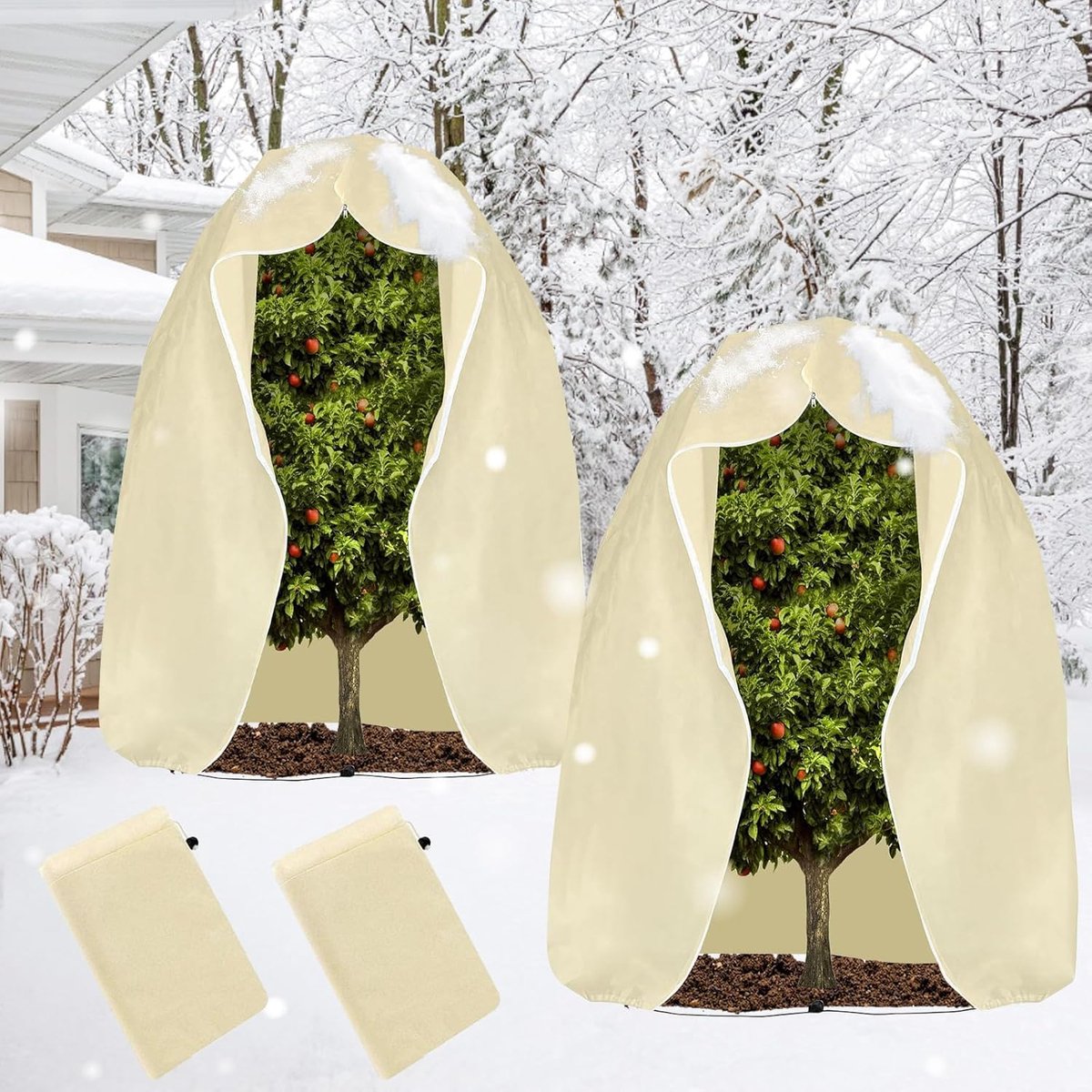 Plantenbescherming winter 250 x 360 cm - niet-geweven stof - wind- en koudbestendig - houdt potted planten gezond - ShopVlot