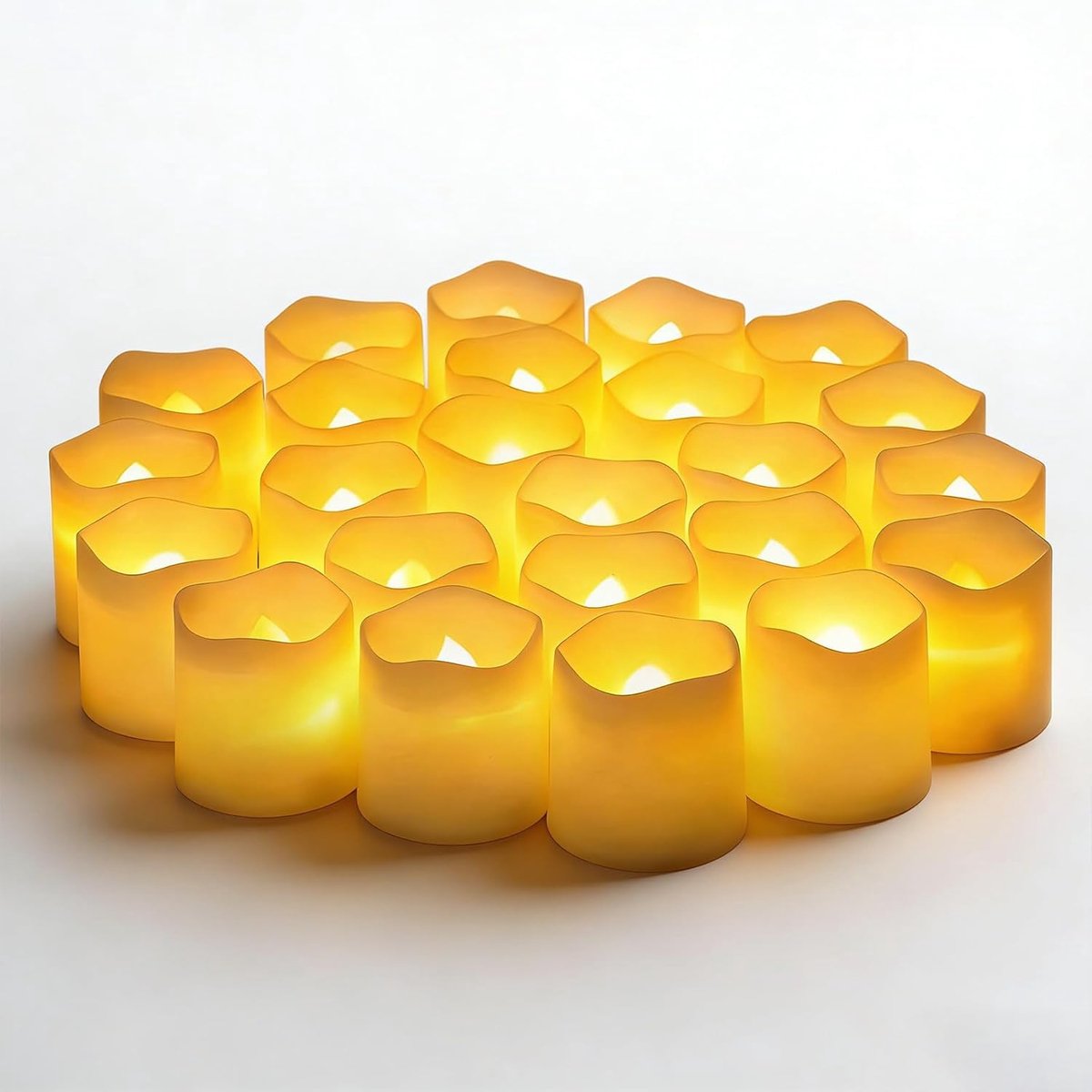 LED kaarsen set van 24 - realistische vlam - batterijoperatie - veilig voor binnen en buiten - ShopVlot
