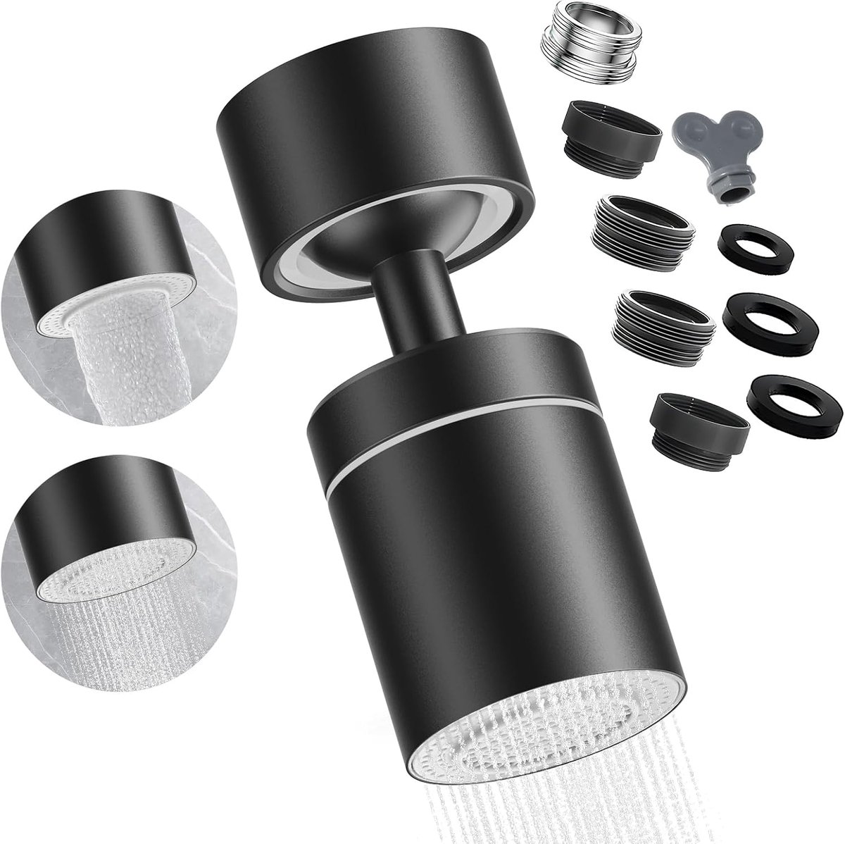 Kraanaccessoire 360° draaibaar - universele jetcontroller - 2 jettypes - ideaal voor vullen en schoonmaken - ShopVlot