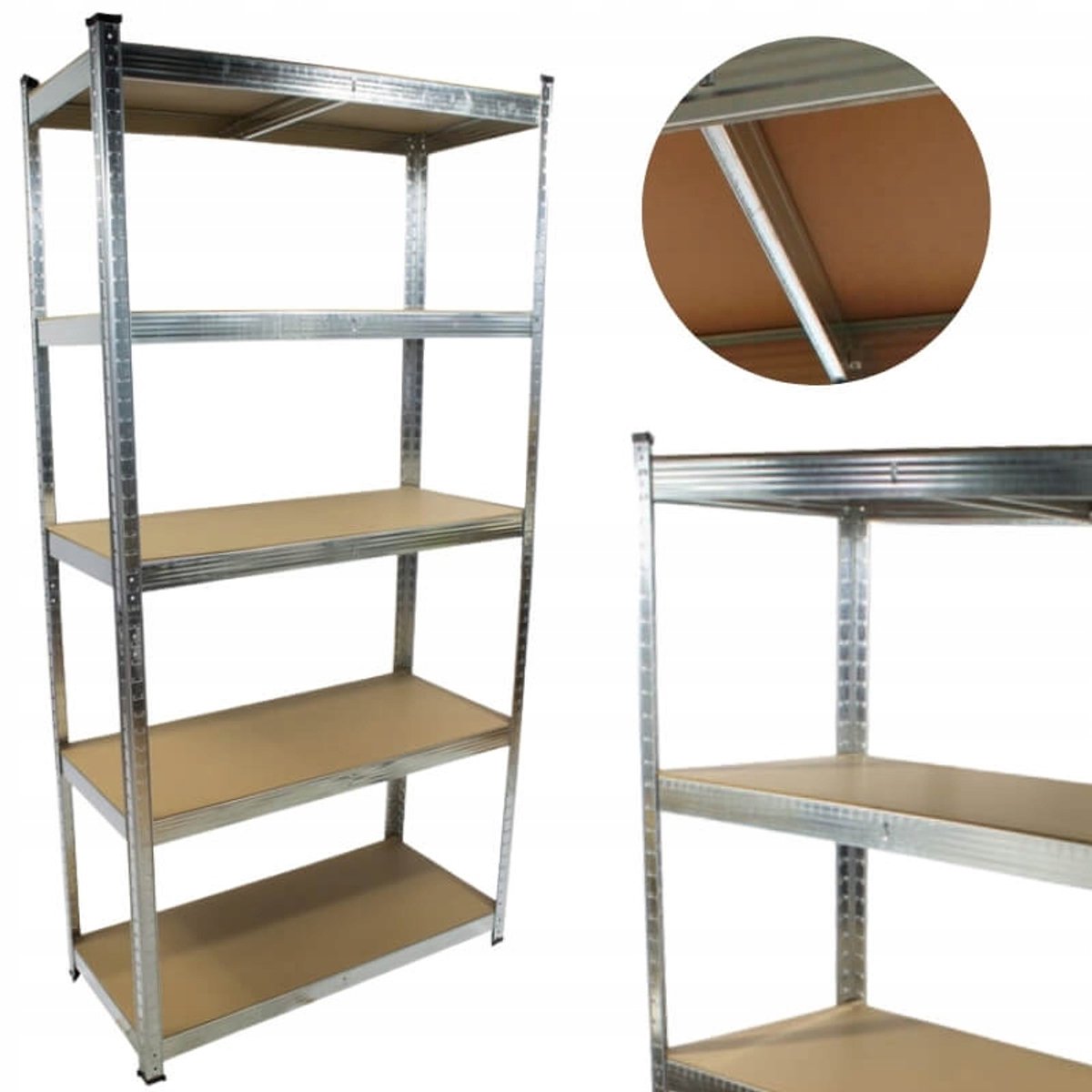 Robuust Metalen Magazijnrek 5x 175kg - 180x90x40cm