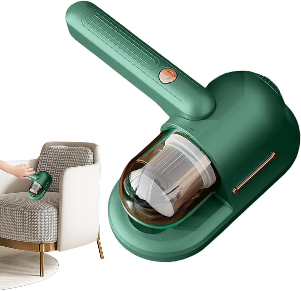 Matrasstofzuiger - Matrasreiniger Handstofzuiger - Stofvrij Maken - Diepe Reiniging UV - 22.5L x 12.1B x 25H cm - Groen