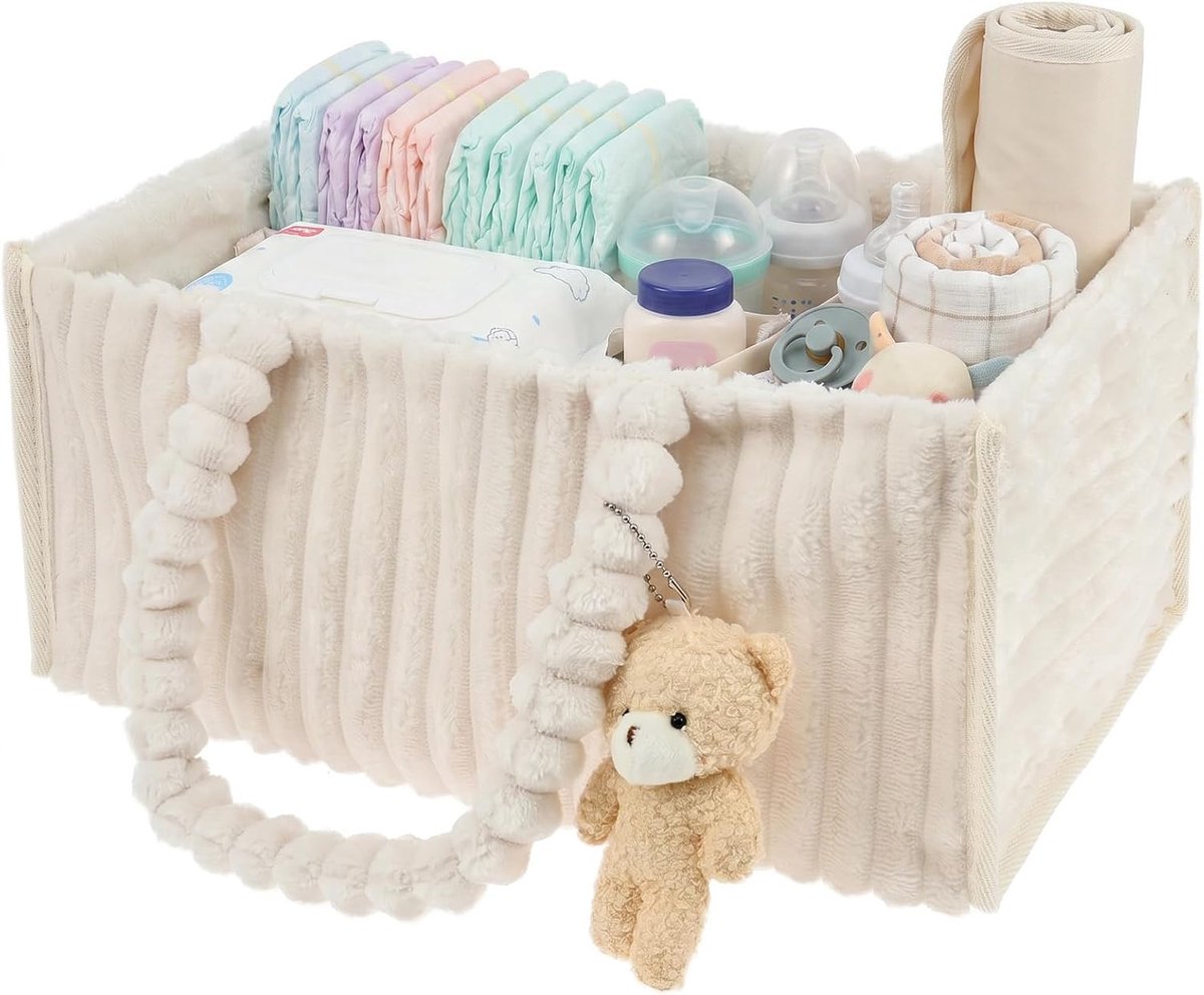 Aankleedtafelorganizer - pluche - robuust en draagbaar - onmisbaar voor pasgeborenen - ShopVlot