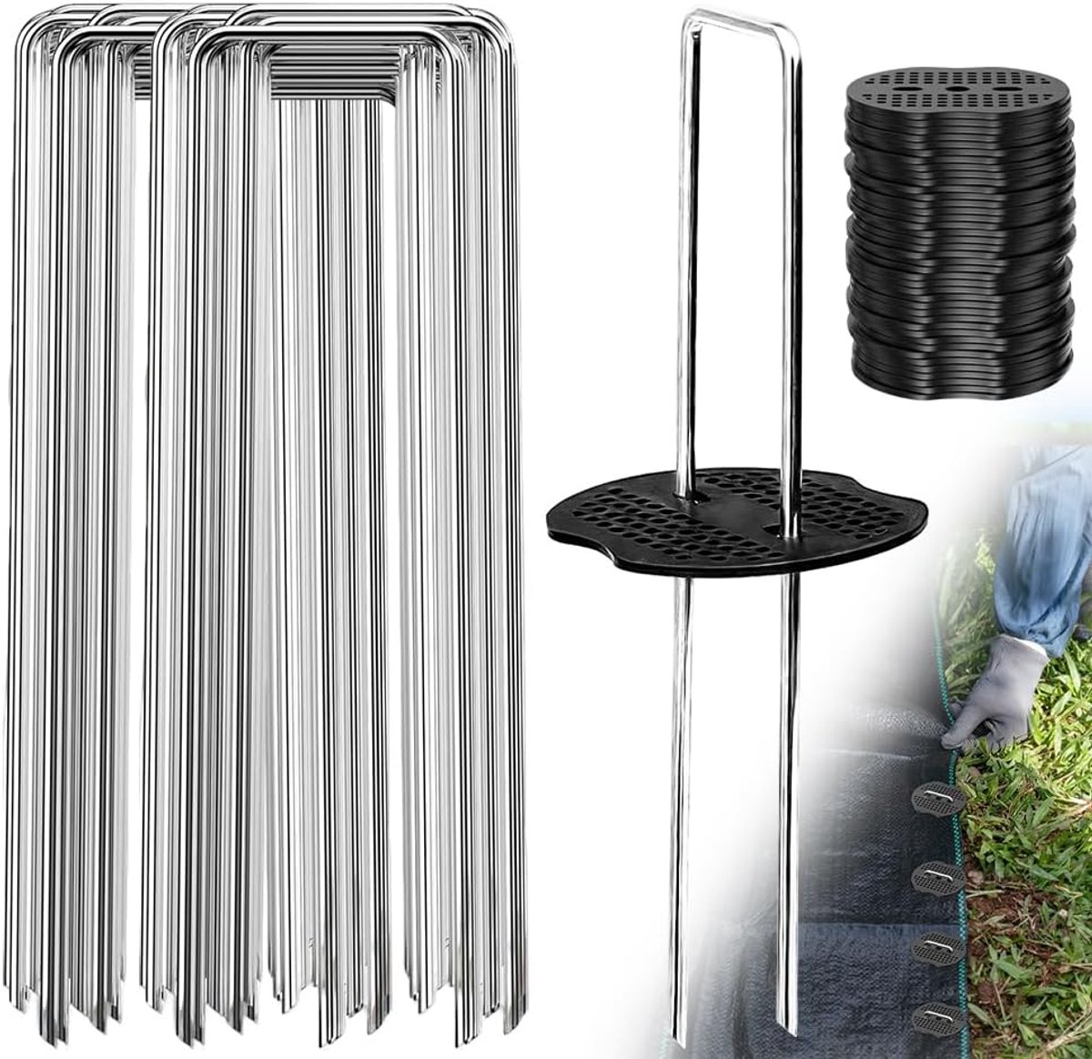 Grondankers 50 stuks - Galvaniseerd staal - Roestbestendig - Ideaal voor tuin en kamperen - ShopVlot