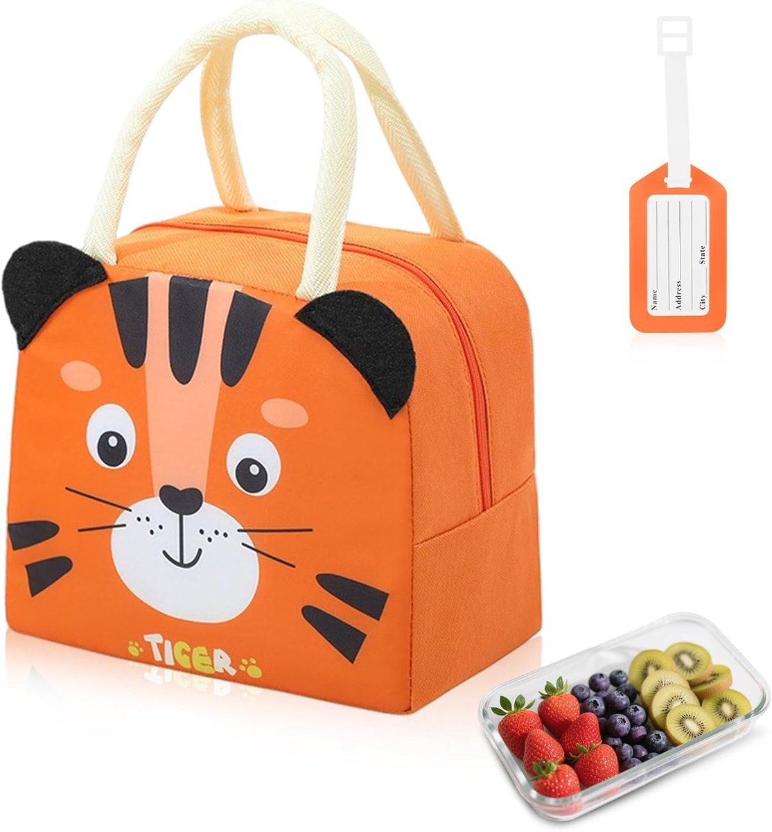 Lunchtas voor kinderen 22x19x11 cm - geïsoleerde lunchbox - schattig cartoonontwerp - ideaal voor school en reizen - ShopVlot