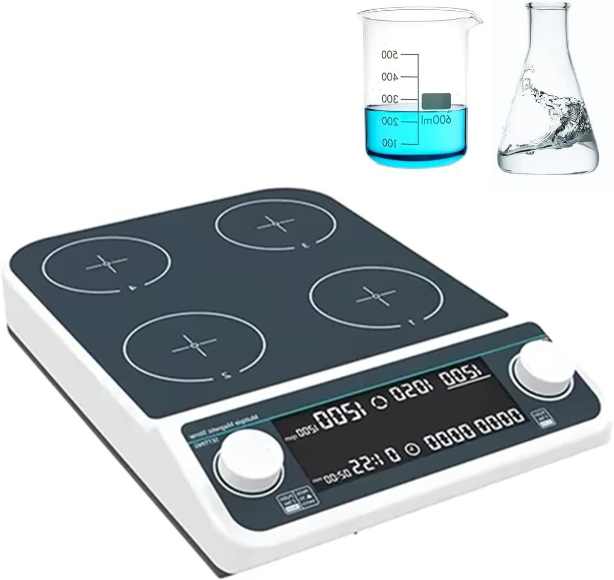 Magnetische Roerder - Laboratorium Mixer - Vloeistoffen Mengen - LED Display - 4/6/9 Stations - Wit