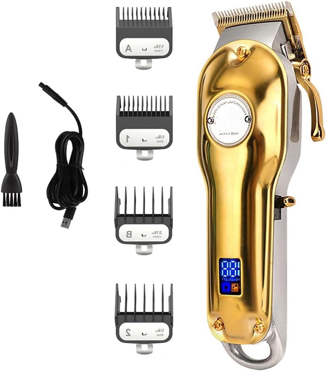Herenscheerapparaat - Baardtrimmer Trimmer - Thuis Knippen - Metaal Ontwerp - 300 Min Gebruik - Goud