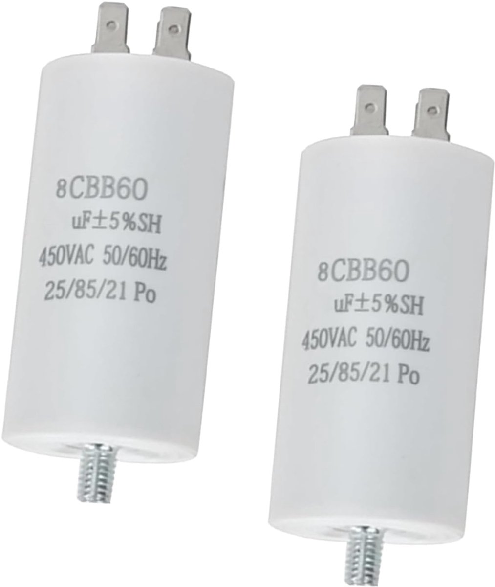 CBB60 condensator 8uF - 450V AC - robuust PBT kunststof - voor start van motoren - ShopVlot