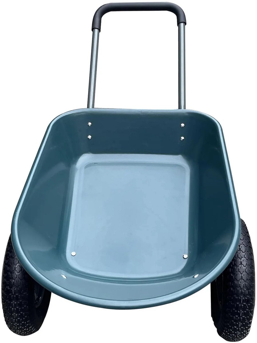 Tuin Dumpwagen - Voor Tuin & Outdoor - Vierwielige 2-in-1 Utility Cart met Stalen Frame - Eenvoudig te Monteren - Blauw 2 Wheels