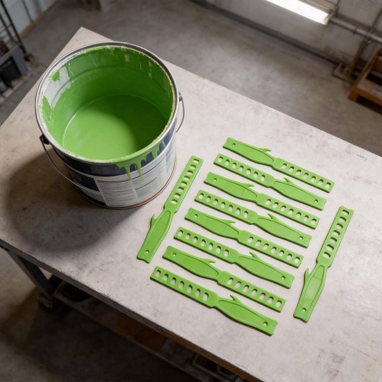 Verfroerder Mengstaven - Plastic Mixers - Verf Mengen - Ingebouwde Blikopener - 10 stuks - Groen — afbeelding 2