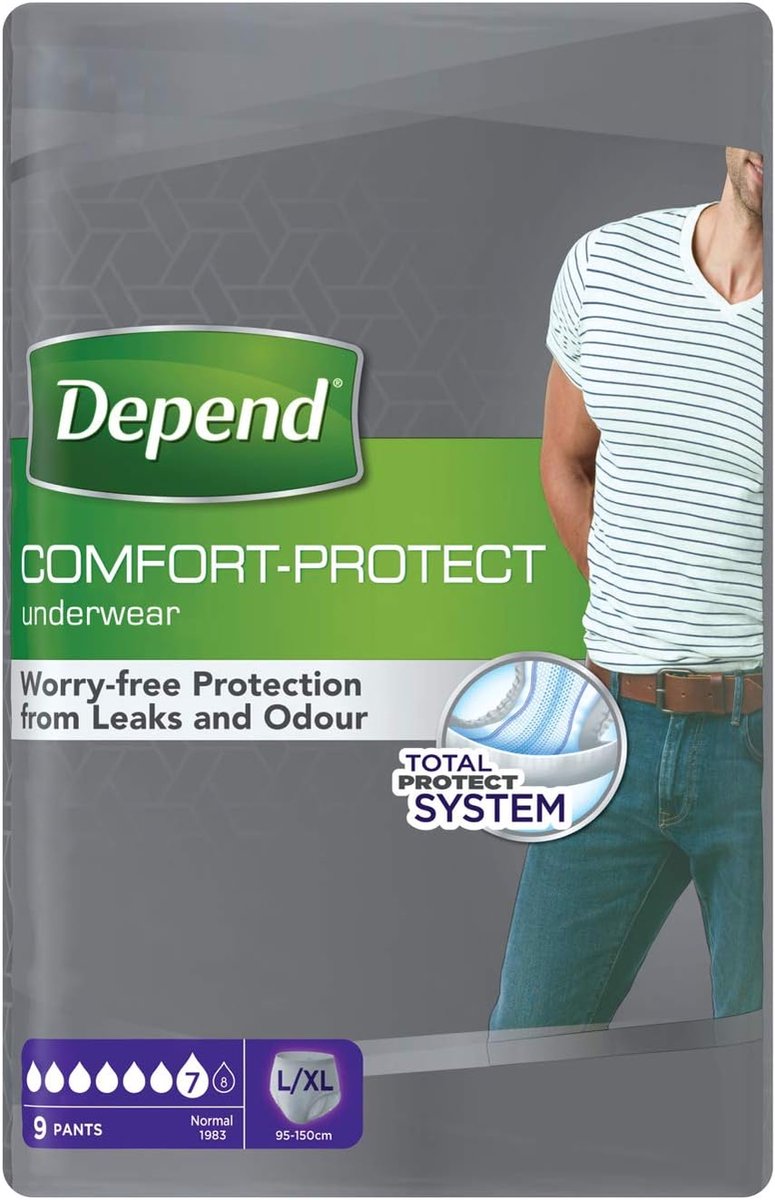 Incontinentiepants mannen L/XL - normaal - dun en zacht - voor een veilig gevoel - ShopVlot