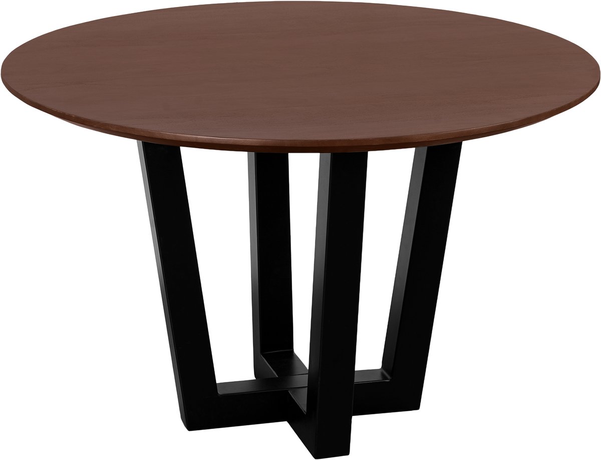 QUVIO Eettafel Sofia - Rond - ø120 cm - W-poot - FSC® gecertificeerd mangohout - Bruin