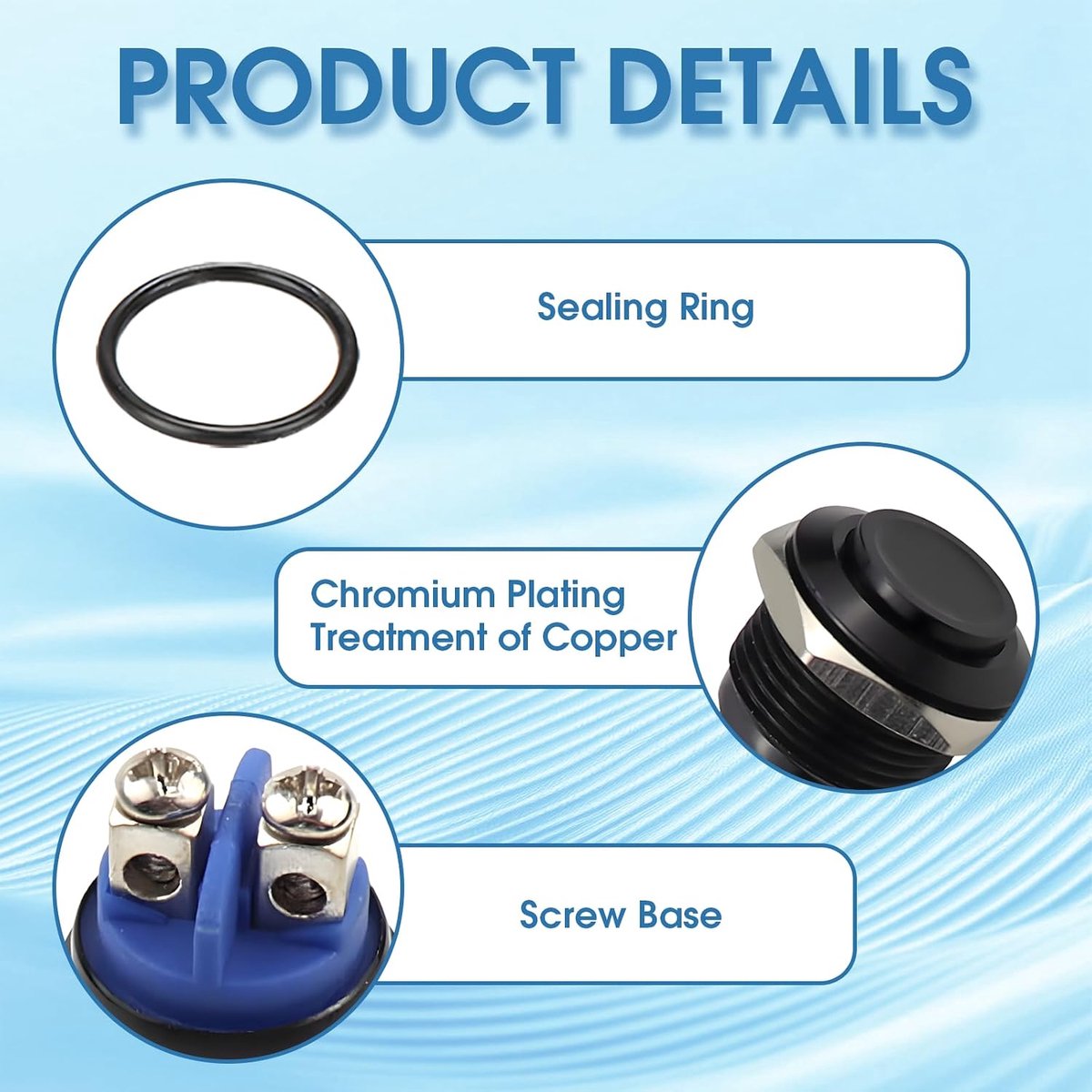 Pushbutton schakelaar 16mm - metalen drukknop - zelfherstellend - ideaal voor tijdelijke bediening - ShopVlot