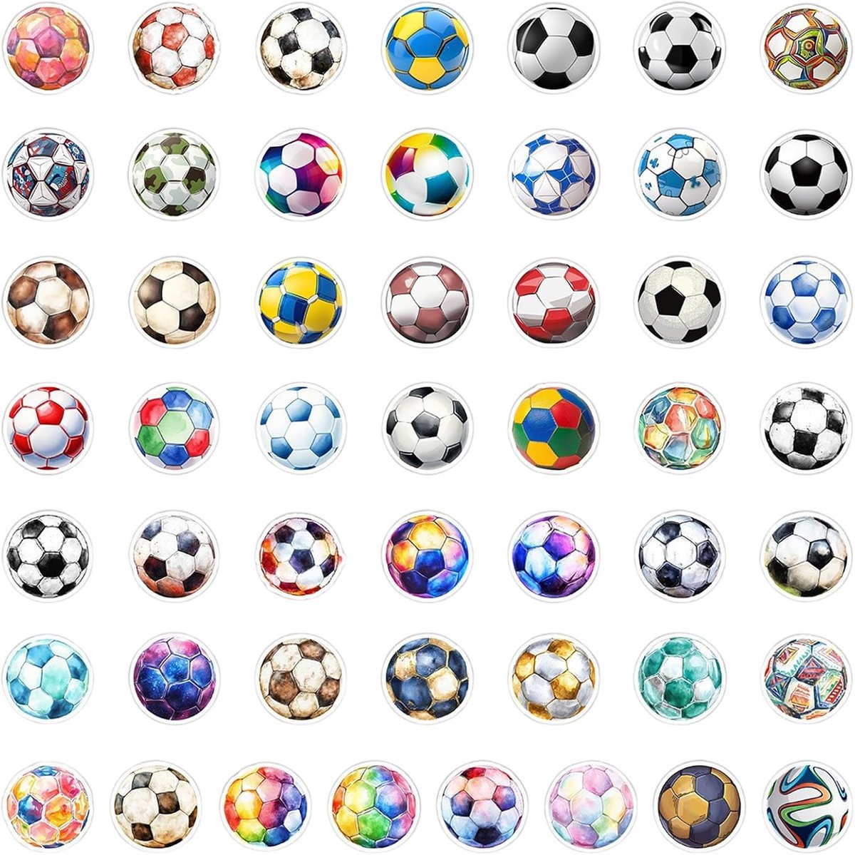 Voetbalstickers 50 stuks - Waterproof en kleurecht - Voor fotoalbums en decoratie - ShopVlot