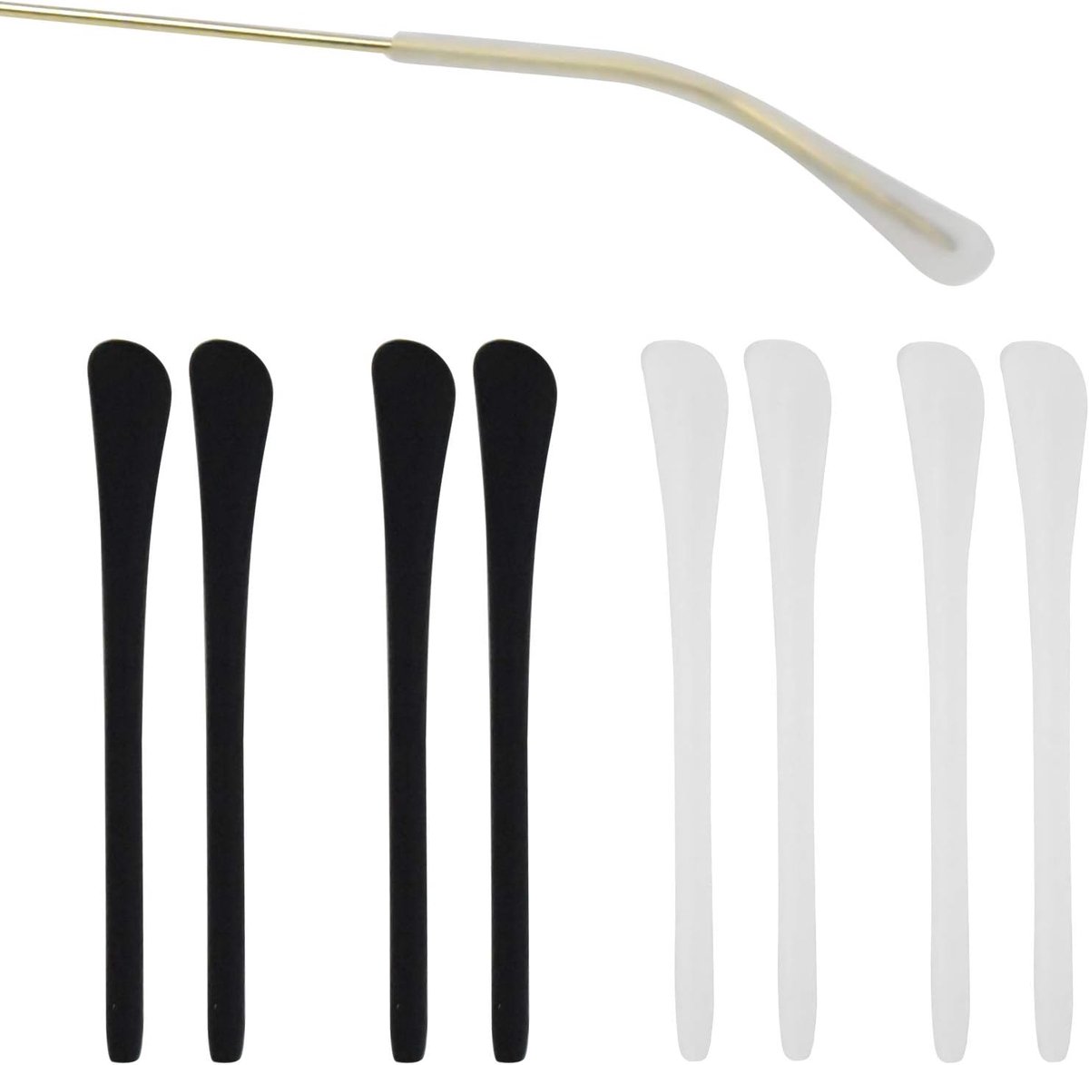 Oogglazen eindtips 4 paar - silicone - niet-slip - vervangaccessoires voor metalen zonnebrillen - SnelShoppen