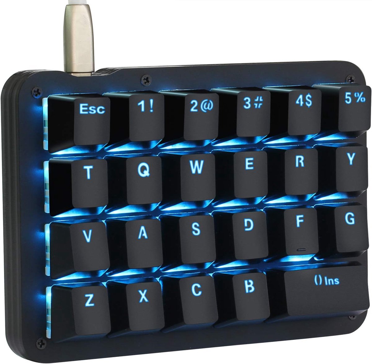 Mini gaming toetsenbord - 23 programmeerbare toetsen - blauw licht - ideaal voor gamers - SnelShoppen