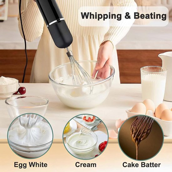 Staafmixer - Keukenmachine Handblender - Eten Bereiden - 4-In-1 Multifunctioneel - 500 ml en 700 ml - Zilver — afbeelding 3