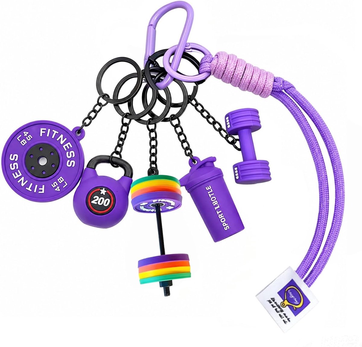 Fitness sleutelhanger - mini dumbbell met gewichtsschijven - voor fitnessliefhebbers - ideaal voor in de gym - SnelShoppen