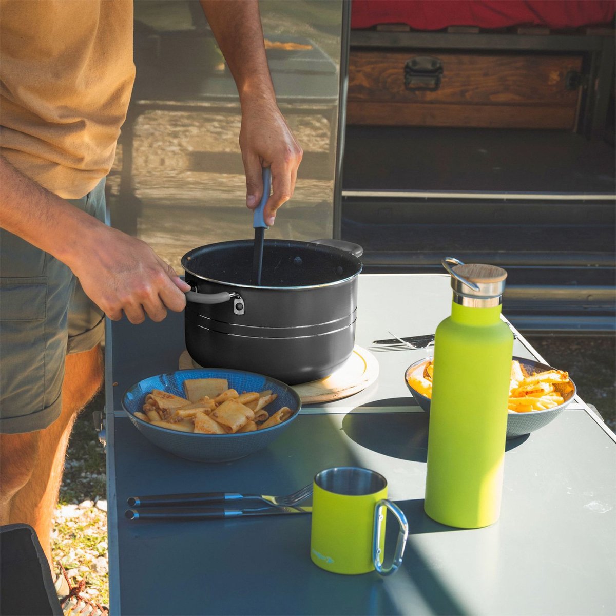 Brunner Popote Flavor Camping Pannenset - ø 22 - 8 Delig - Stapelbaar