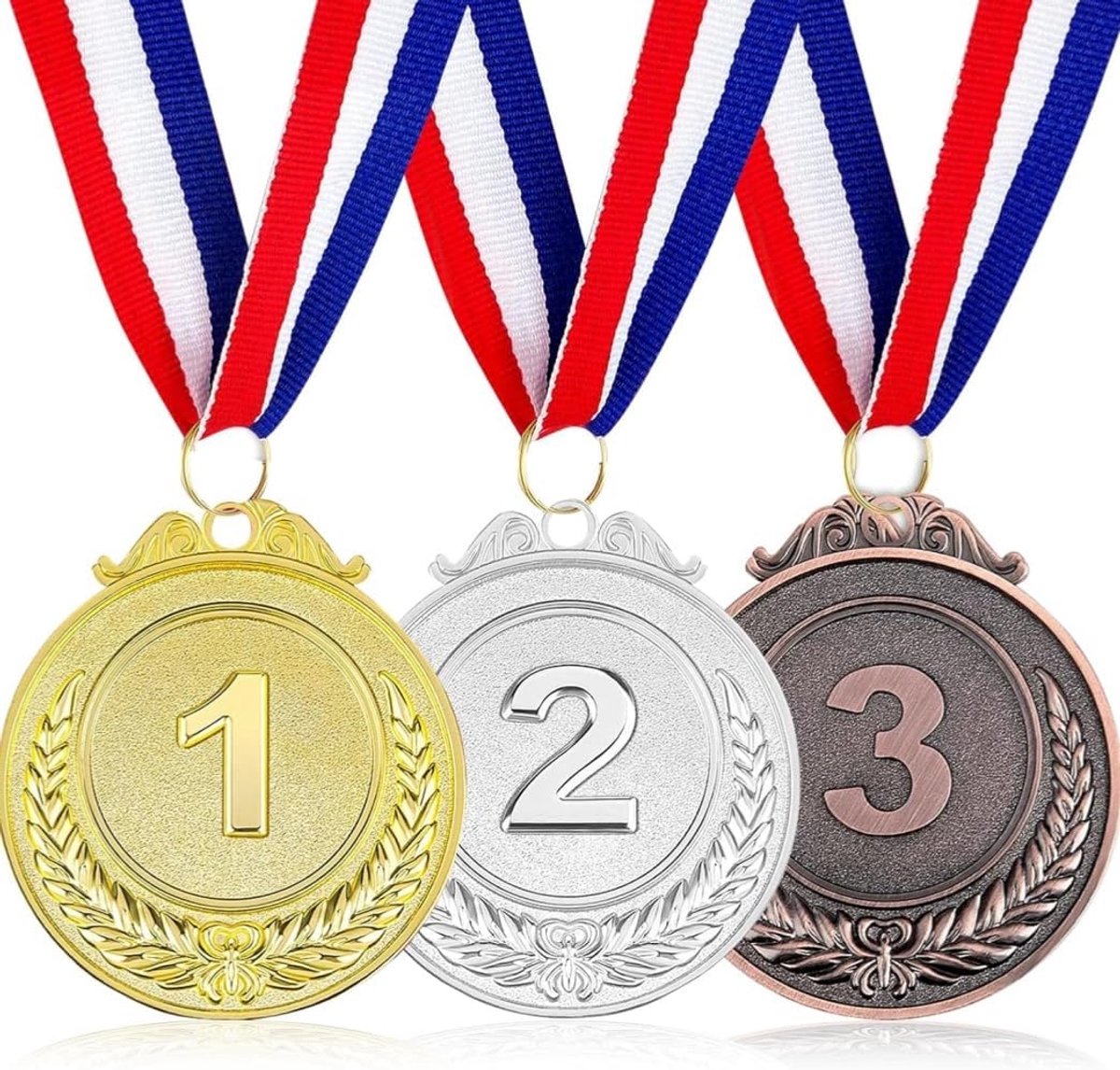 Medaille 3 stuks - Goud, Zilver, Brons - Olympische stijl - Voor kinderen en wedstrijden - SnelShoppen