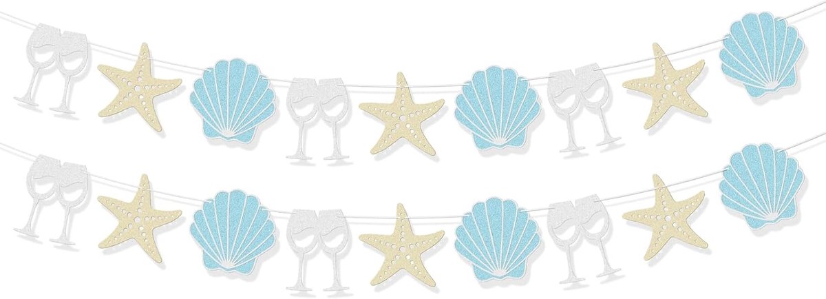 strandkrans voor vrijgezellenfeest - 2 stuks - schelpenslinger - stijlvolle decoratie voor de zomer - SnelShoppen