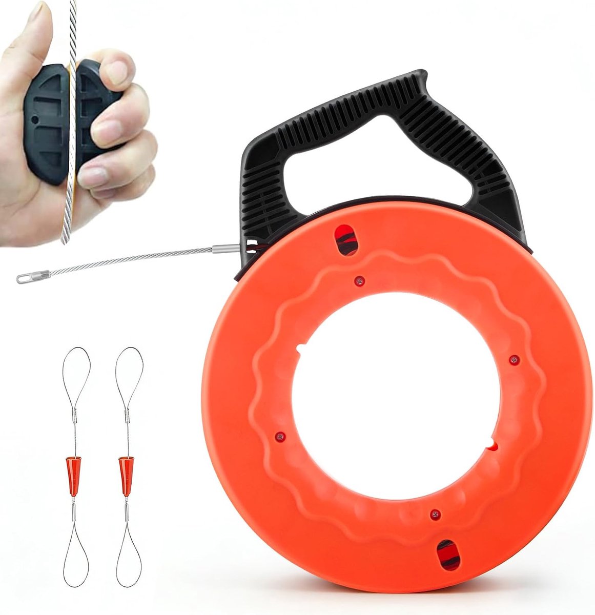 Cable tie 30 m - elektrische naald - met 2 kabelbinders - ideaal voor installatie - SnelShoppen