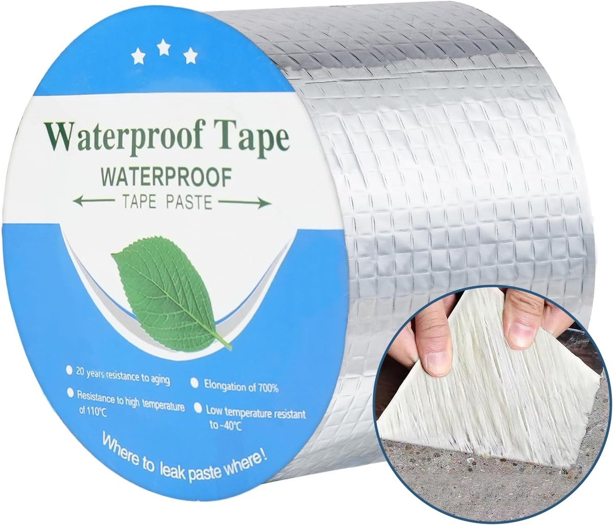 Butyl tape 10 cm x 5 m - waterdichte zelfklevende tape - butylrubber met aluminiumfolie - ideaal voor daklekkage - SnelShoppen