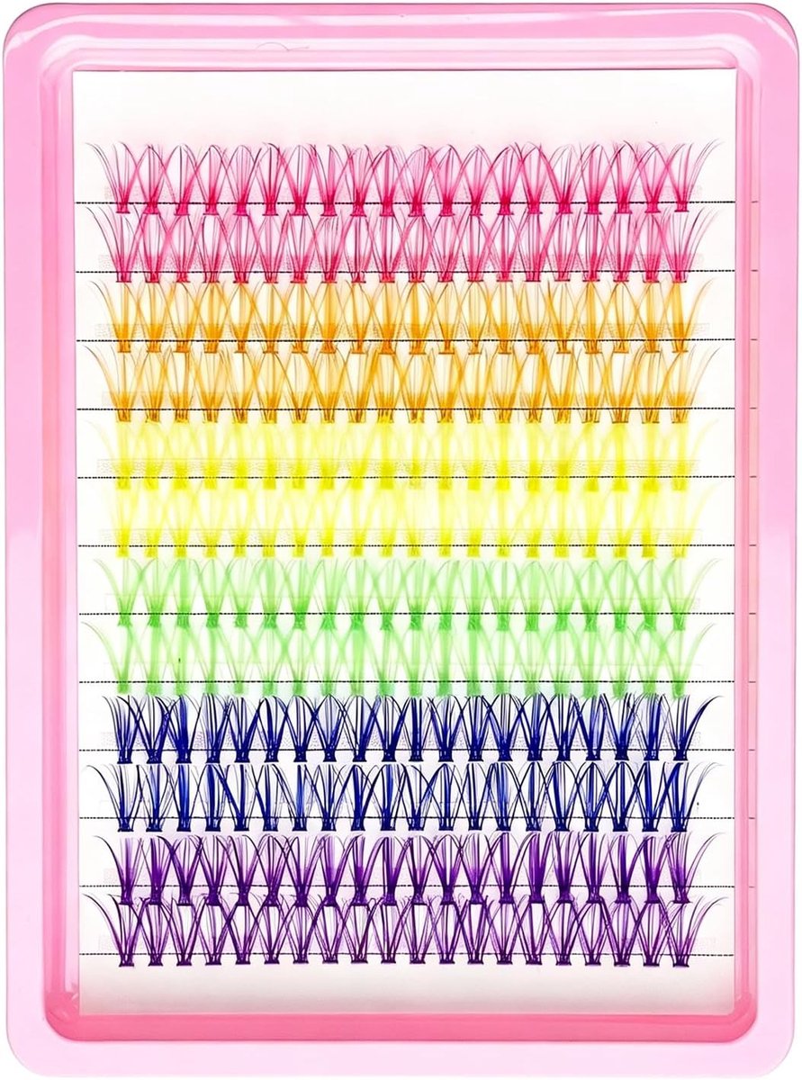 Cluster wimpers 14-16 mm - kleurrijke wimperclusters - wispy manga-wimperlook - DIY wimperverlenging voor thuis - SnelShoppen
