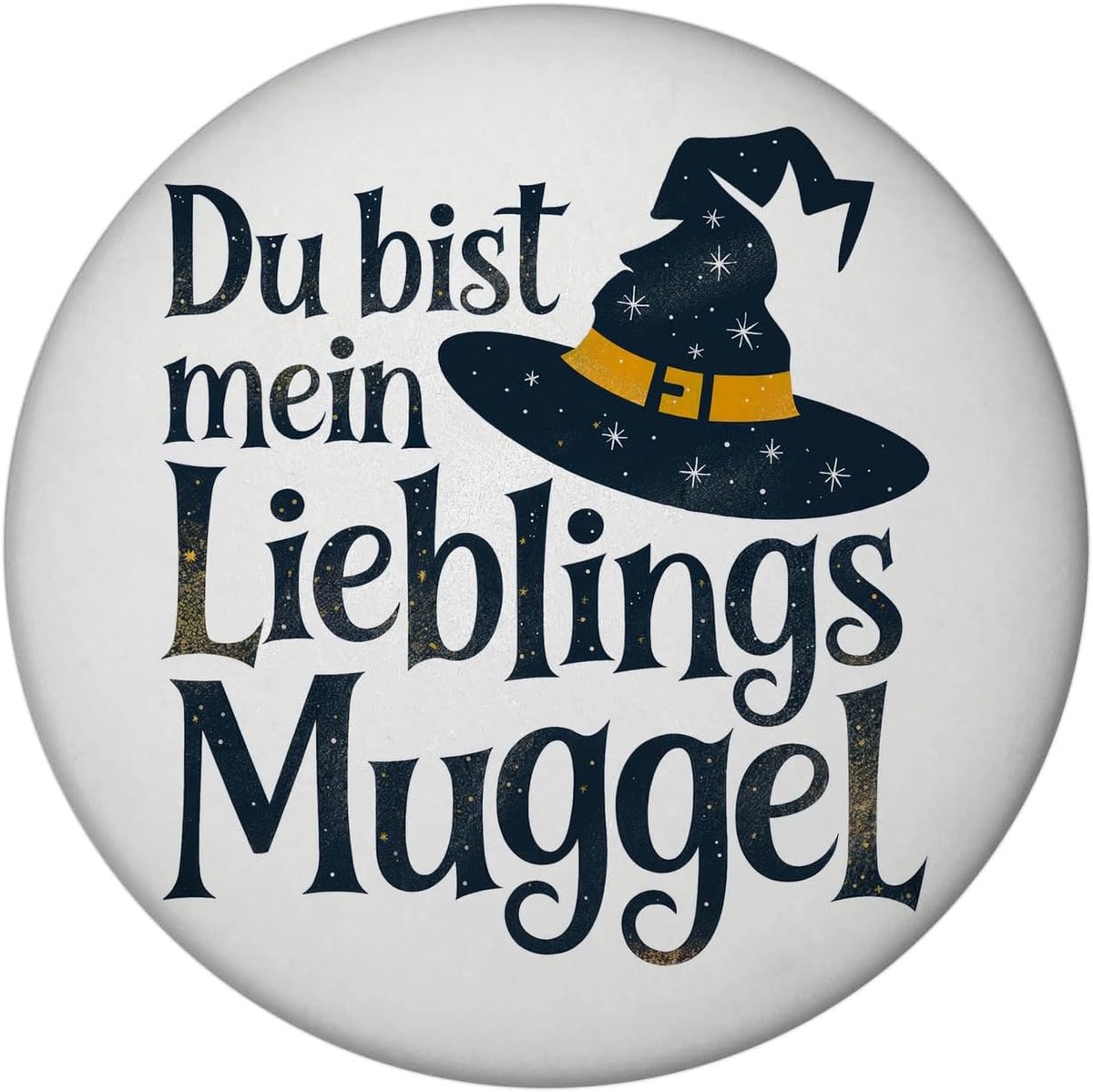 Magnet rond - toverhoed illustratie - favoriete muggel - geef je koelkast een magische uitstraling - SnelShoppen