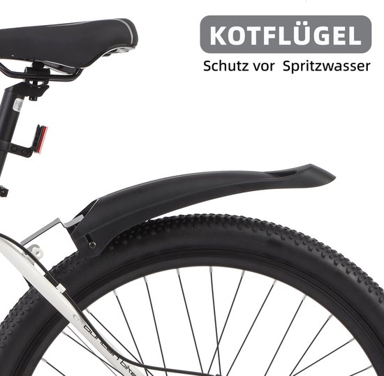 FloraGrace Mountainbike - Hardtail - 28 Inch - IJzer - Wit - Voor Heren En Dames - Voor Stad En Terrein - Met Voorvorkvering En Schijfrem — afbeelding 5