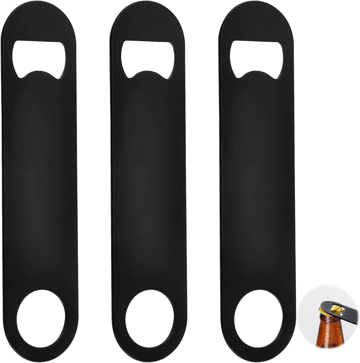Flesopener set van 3 - Rvs flat flesopeners - Duurzaam materiaal - Ideaal voor thuis of onderweg - SnelShoppen