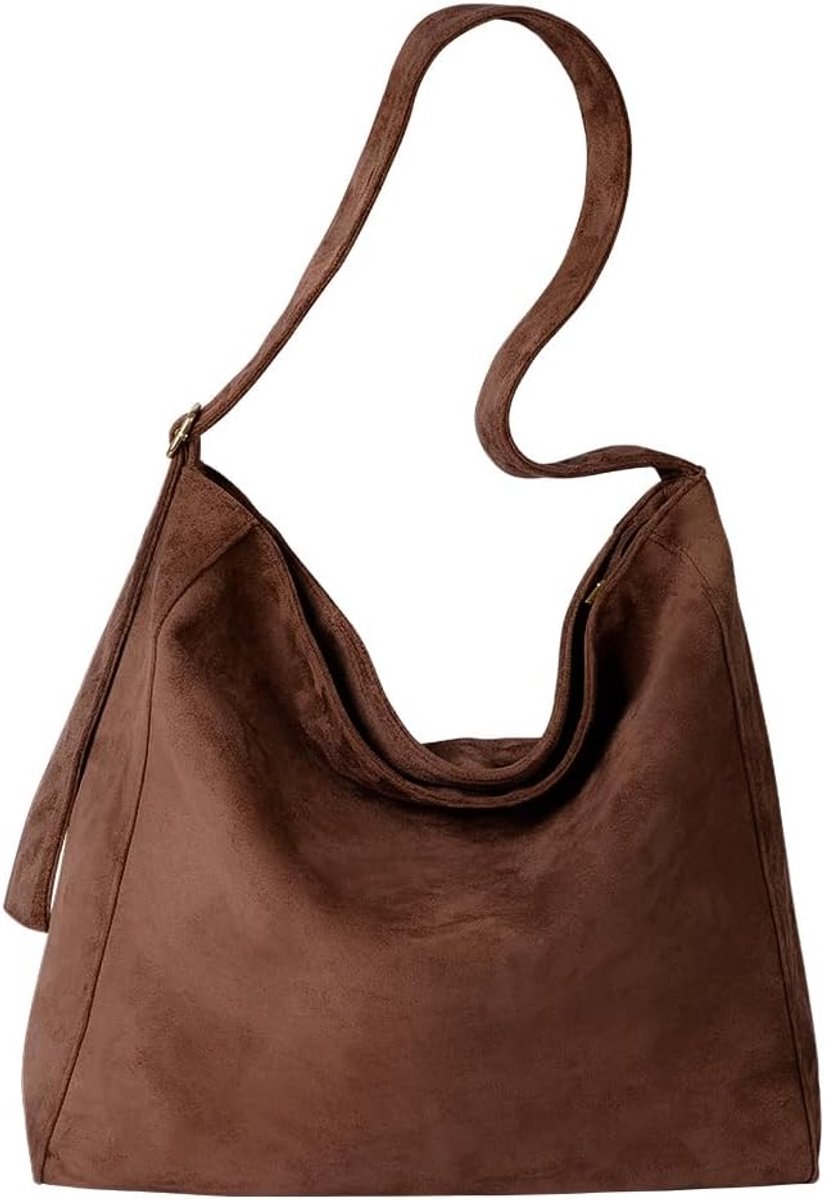 Tote Bag Dames Groot - Suède - Meerdere vakken - Ideaal voor school - SnelShoppen
