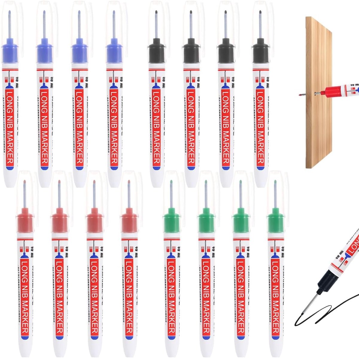 Gatmarkers 20mm punt - 16 stuks - voor hout, plastic, metaal - ideaal voor precisiewerk - SnelShoppen