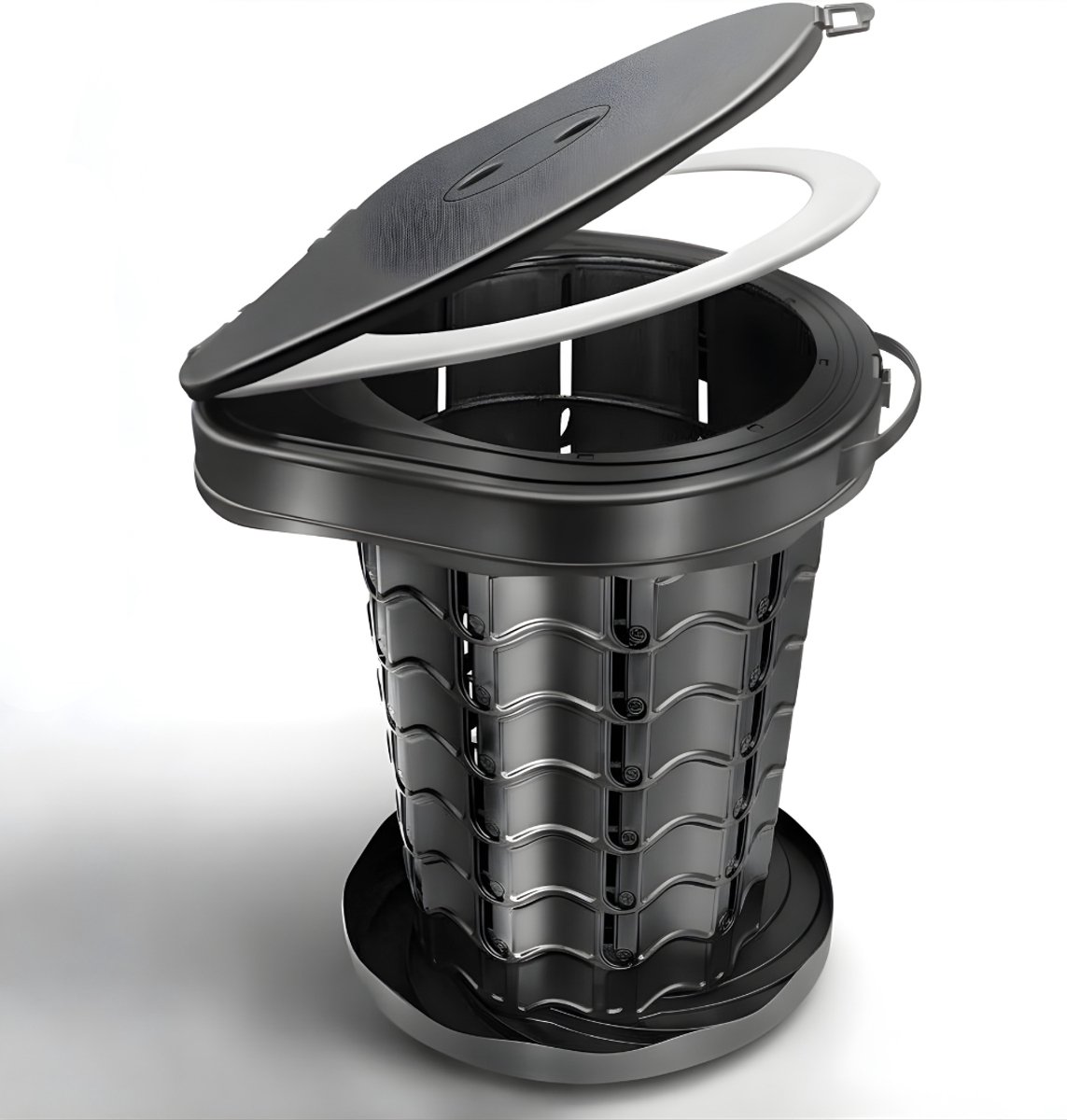 AHD® Camping Toilet - Draagbaar Toilet - Toiletemmer Met Deksel - Zwart - 34cm x 32cm x 8cm