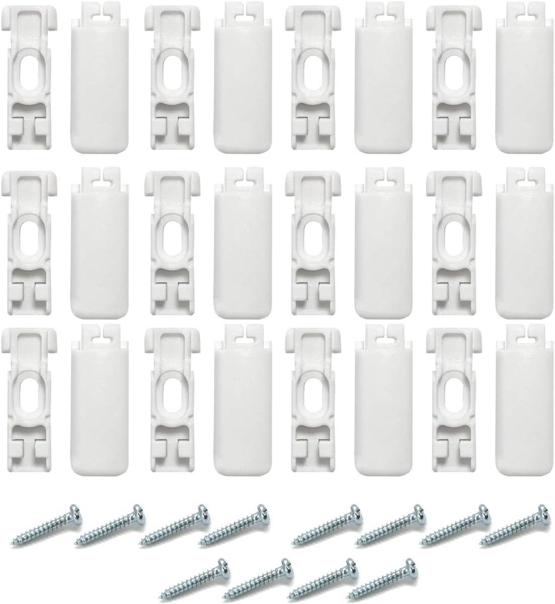 Pleated spare parts klemsteunen - 12 stuks - witte kunststof - voor veilige bevestiging van verduisteringsgordijnen - SnelShoppen
