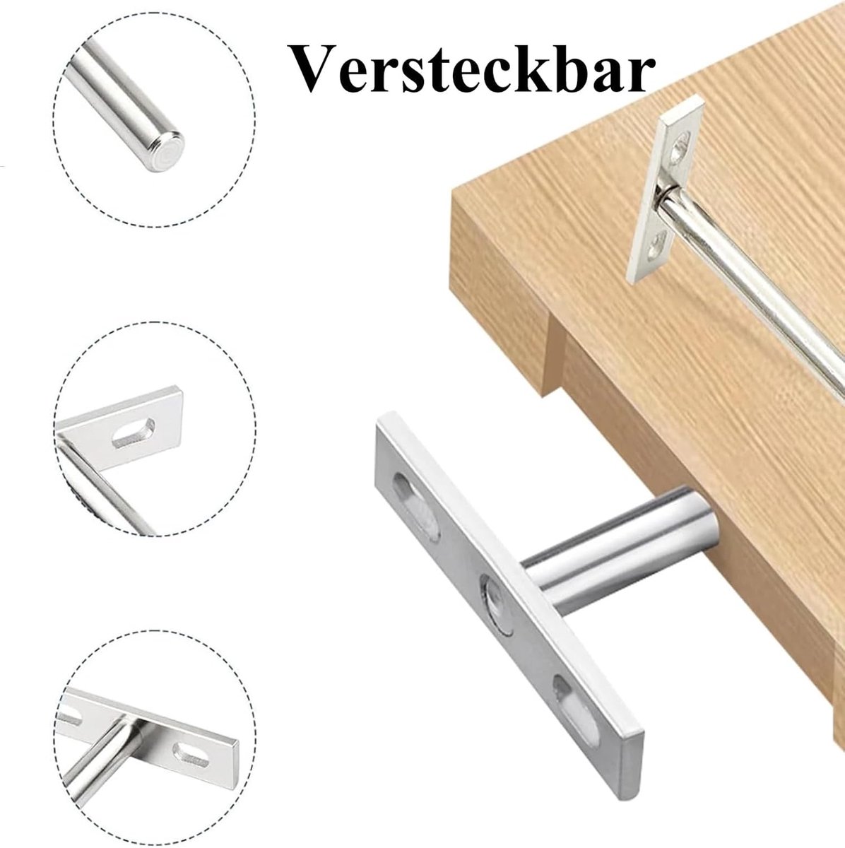 Onzichtbare Plankdragers 100mm - Verstevigd met Hooglaags Capaciteit - Voor Wandmontage en Meubels - SnelShoppen