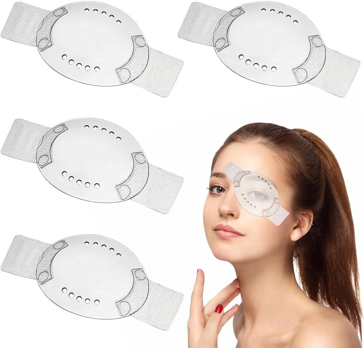 Oogbescherming set van 4 - Polyethyleen met plakband - Transparant ontwerp - Ideaal na oogoperatie - SnelShoppen