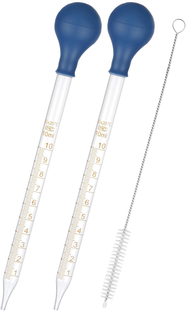 Glas Pipetten 10ml - 2 Stuks met PVC Ballen - Precisie Meetpipet - Perfect voor Experimenten - SnelShoppen