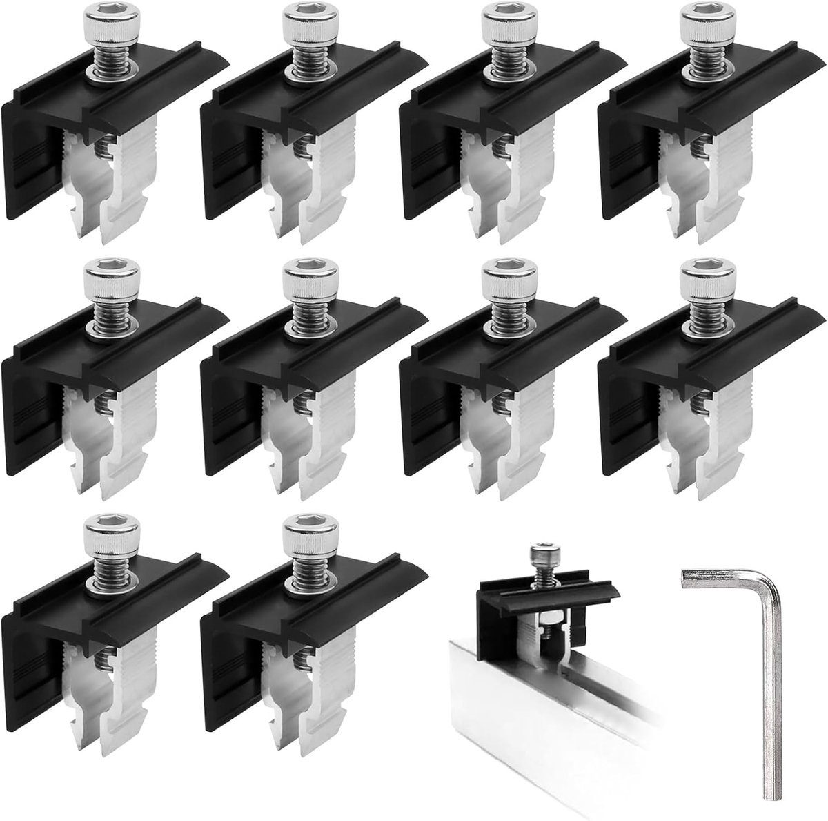 Solar panel eindklem - 10 stuks - aluminium legering - weerbestendig en duurzaam - SnelShoppen