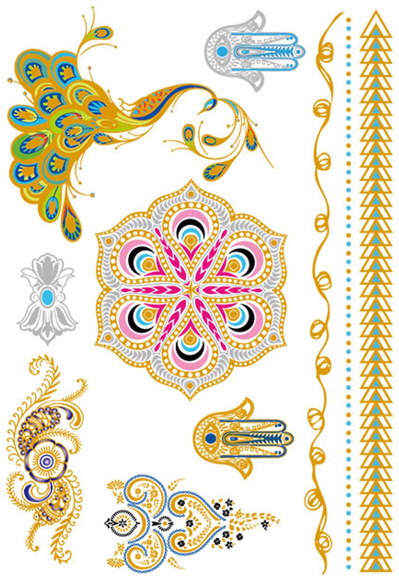 Tijdelijke tattoo sieraad golden peacock enkel 3 dagen