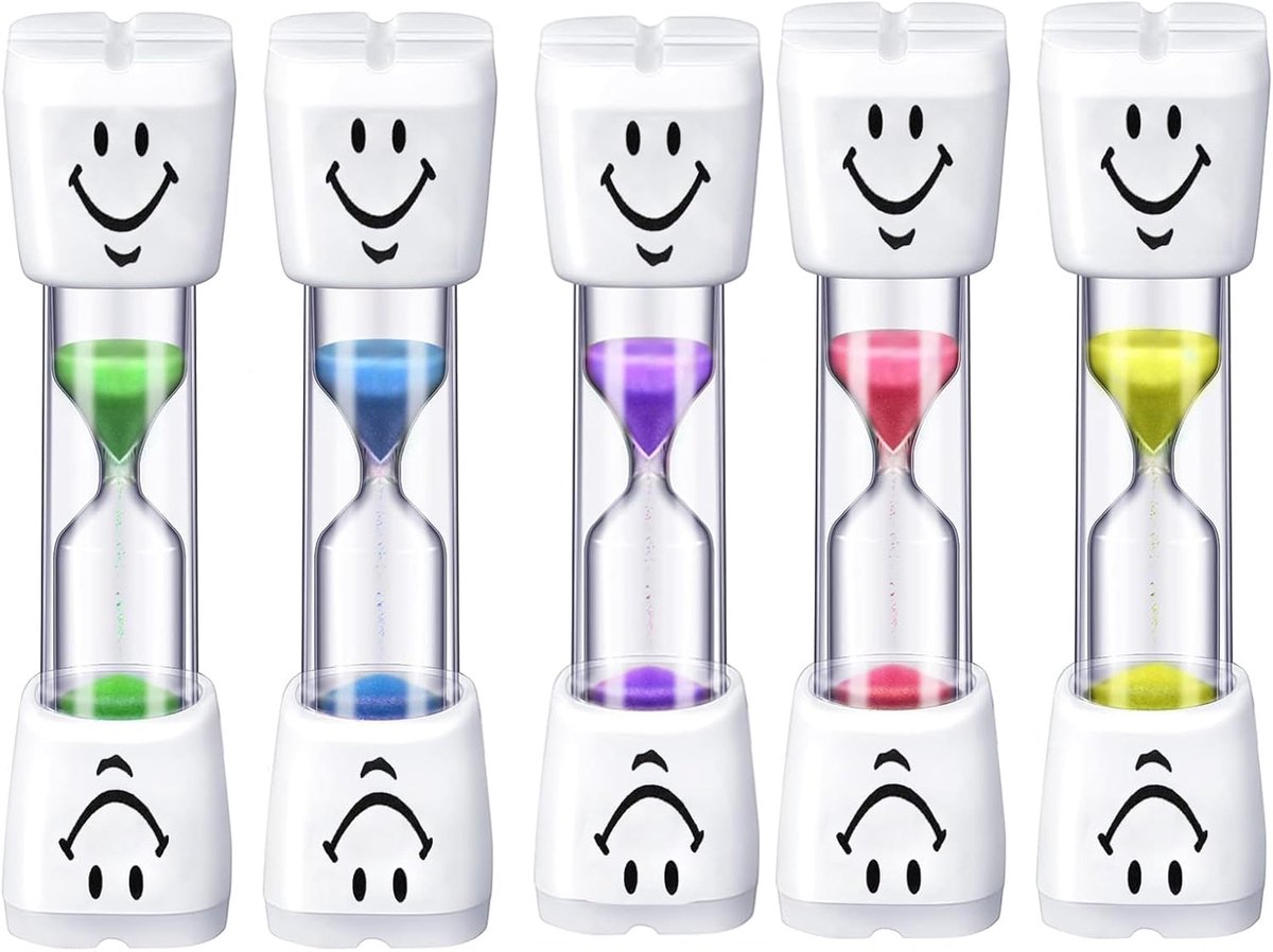 Zandloper voor kinderen - 5 stuks tandenborstel timers - kleurrijk - stimuleert effectieve mondhygiëne - ShopVlot