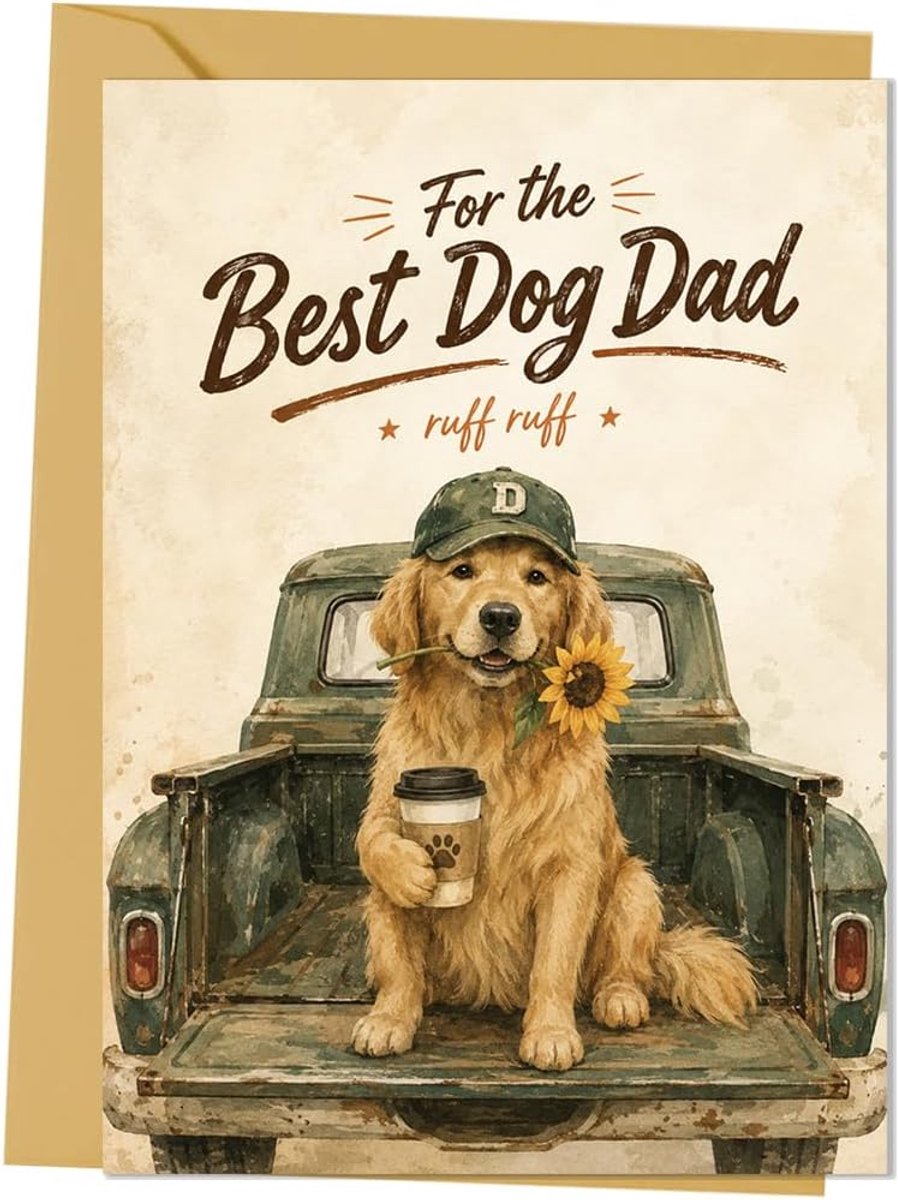 Verjaardagskaart voor mannen 17 cm - premium karton - grappige hond papa kaart - persoonlijke boodschap - ShopVlot