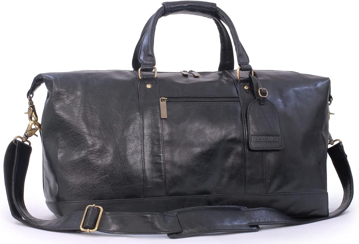 Leren Weekendtas voor Mannen - Grote Leren Reistas - Verstelbare en Afneembare Schouderband - ShopVlot