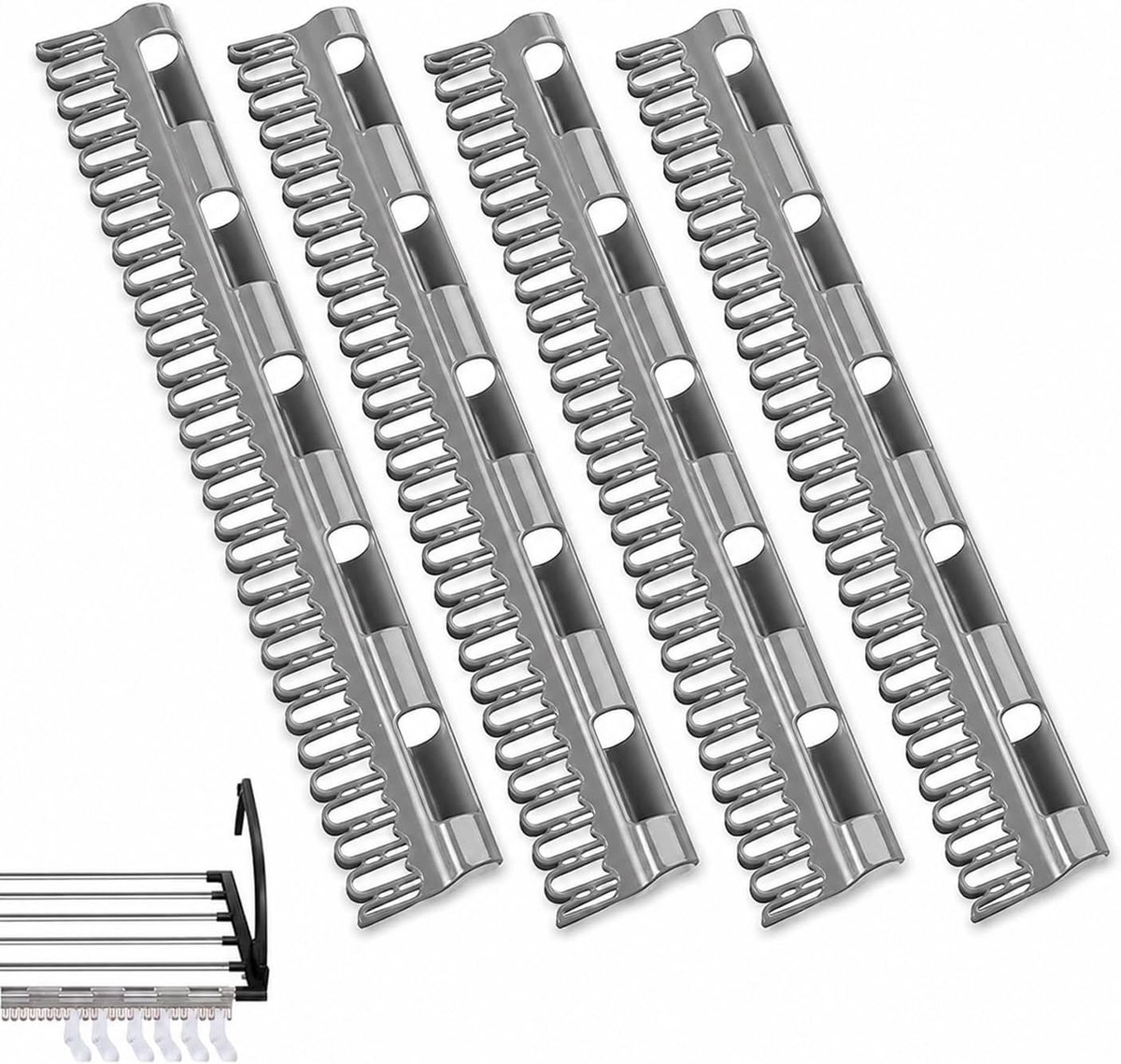 Sokkenhouders wasrek 4 stuks - kunststof - sokkenklemmen - perfect voor drogen - ShopVlot
