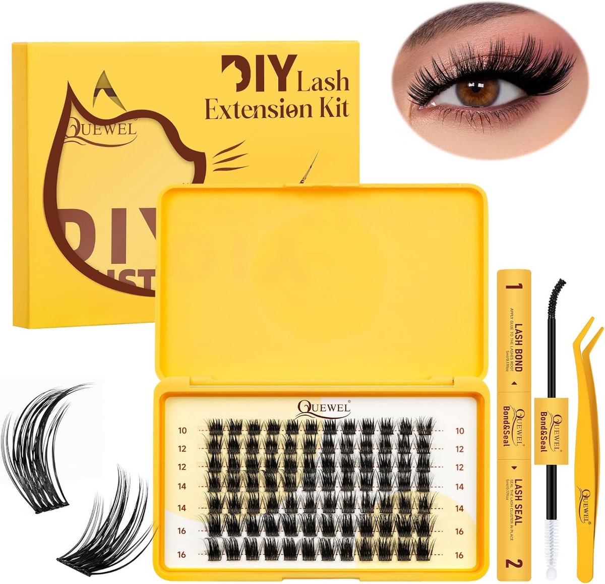 Wimperclusterset 84 stuks - 10-16mm Cat Eye - Fluffy wimpers - Unieke doe-het-zelf ervaring - ShopVlot