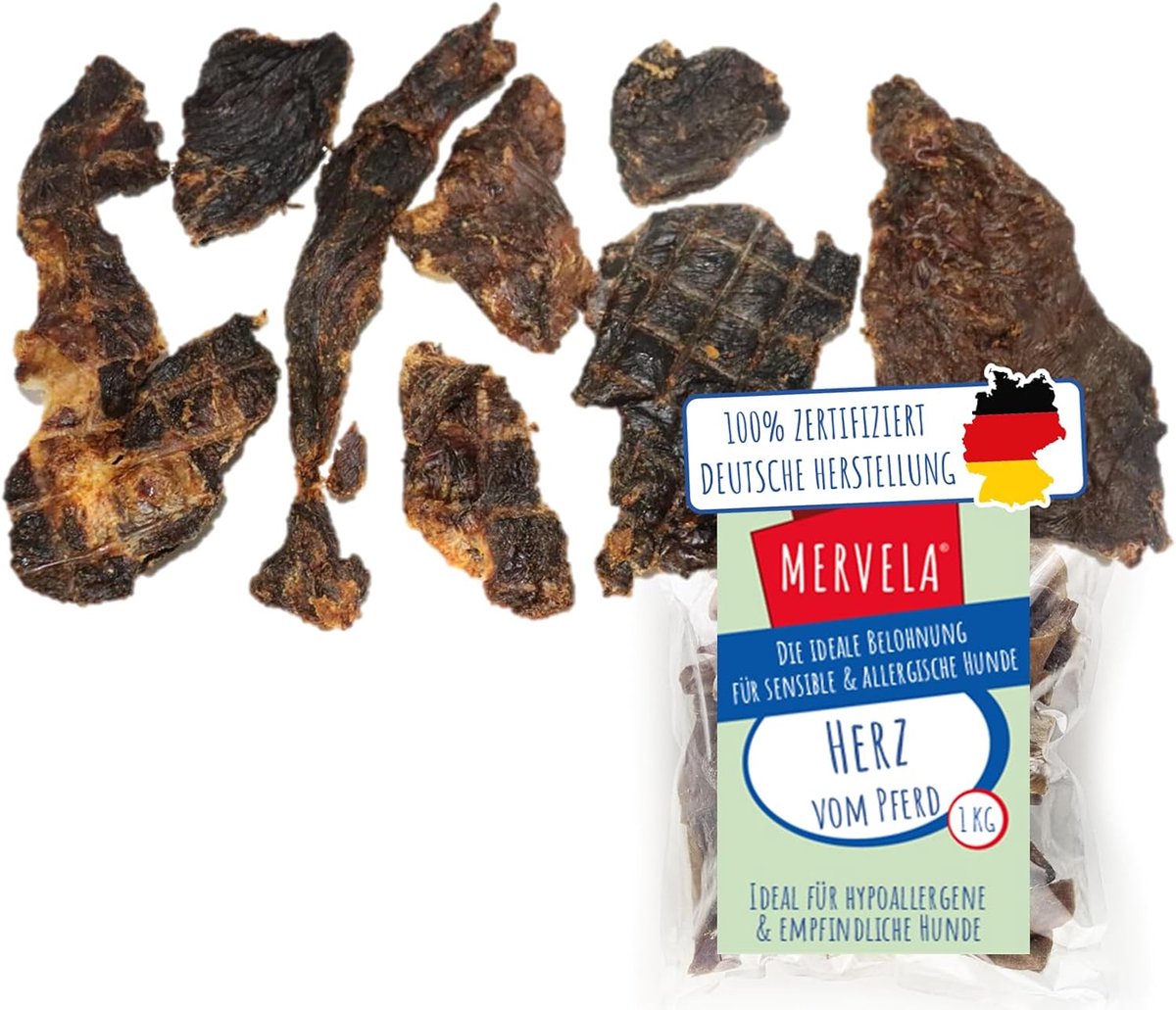 Paardenhart 100% puur - Gedroogd hart van het paard - Hypoallergenisch - Ideaal voor gevoelige honden - ShopVlot