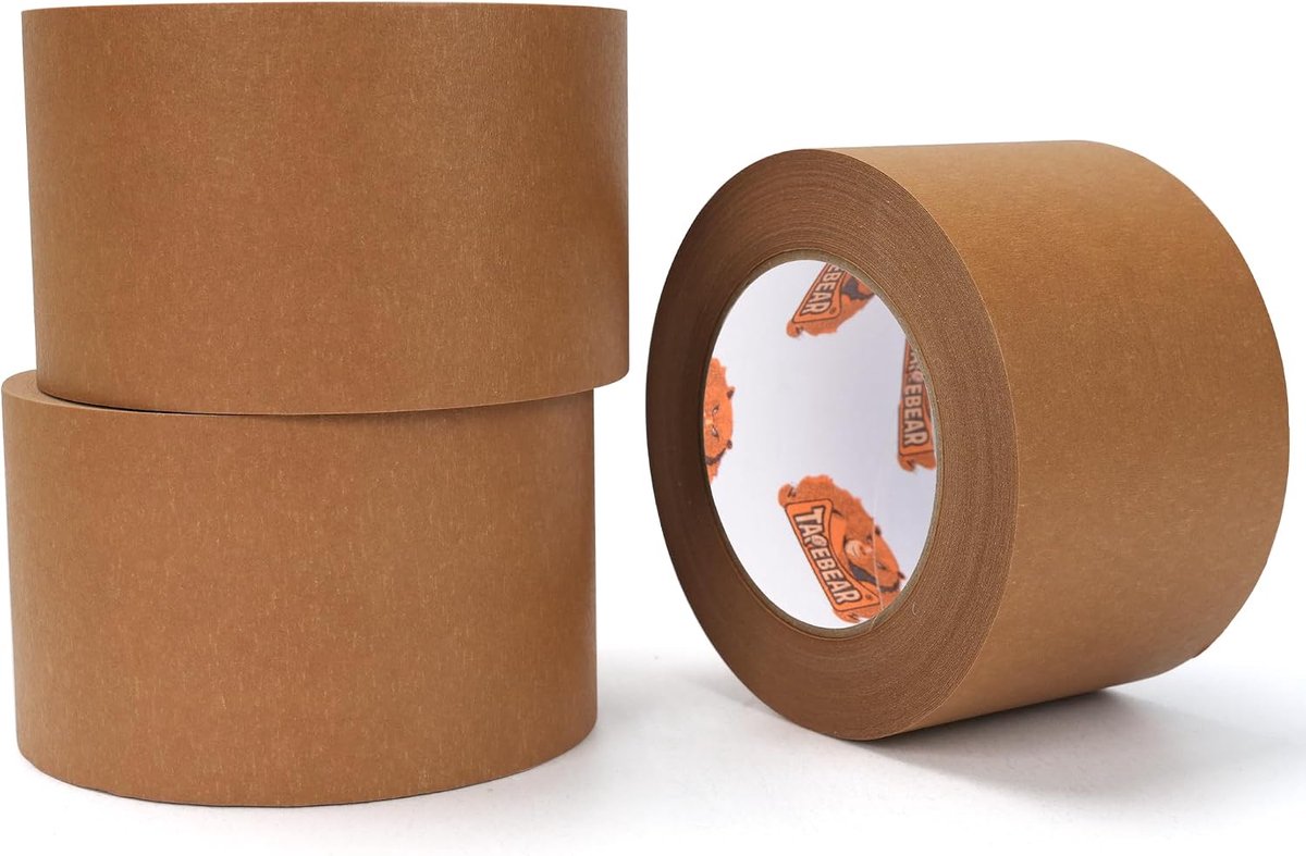 Kraftpapiertape 76 mm x 55 m - biologisch afbreekbaar - zelfklevende verpakkingstape - ideaal voor verzending - ShopVlot