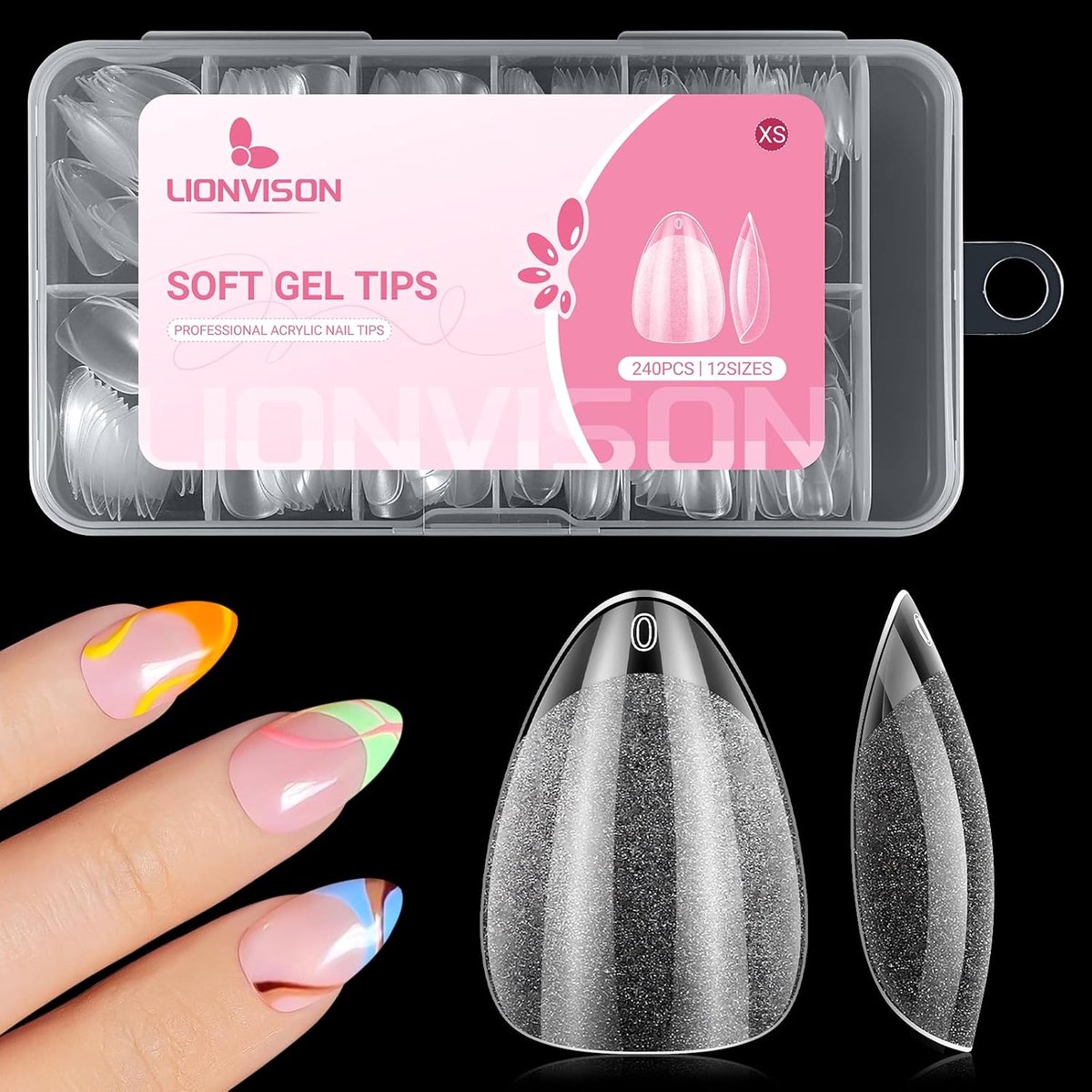 Almond Nageltips Extra Kort - 240 Stuks Transparant - Soft Gel, Half Matte - Voor DIY Persnagelverlenging - ShopVlot